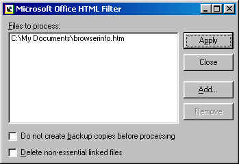 Office 2000 HTML Filter
